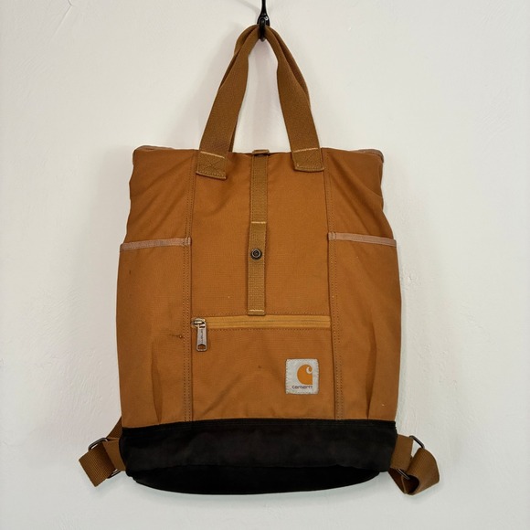 Carhartt Handbags - Carhartt Backpack Women's Brown Convertible Canvas Multi Pockets Gorpcore